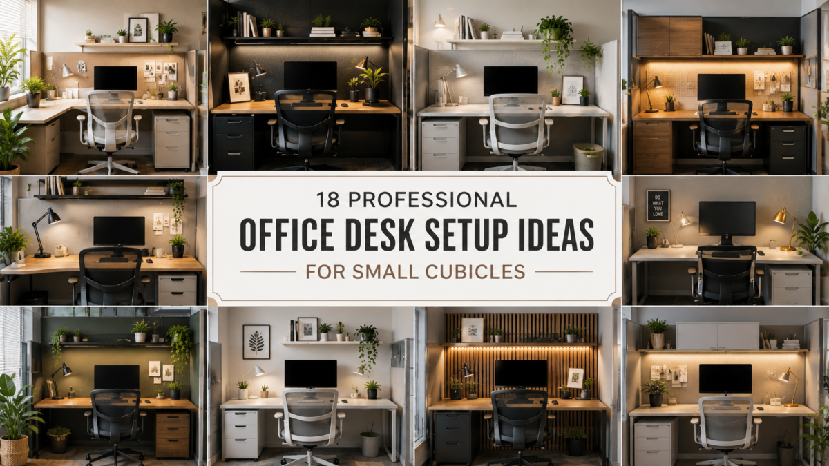 18 Professional Office Desk Setup Ideas for Small Cubicles